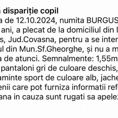 Alertă Ro-Alert pentru dispariția unei femei din Malnaș