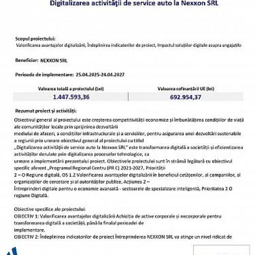 NEXXON SRL lansează un proiect de digitalizare