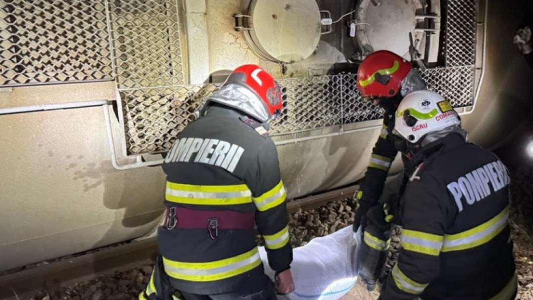 Deraizare a unui tren de marfă pe linia CFR, traficul feroviar oprit temporar