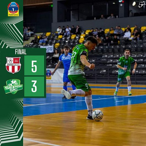 Sepsi-SIC pierde, dar onorabil, împotriva liderului United Galați în Liga 1 la futsal