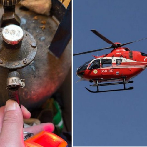 Explozie de butelie în Floroaia, două persoane rănite și evacuate cu elicopterul