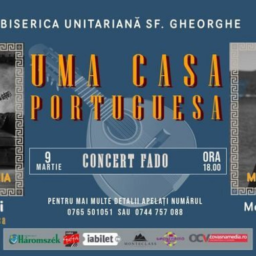 Concert de Muzică Fado la Biserica Unitariană din Sfântu Gheorghe: "Uma casa portuguesa" cu Moni Opra și Ricardo Caria