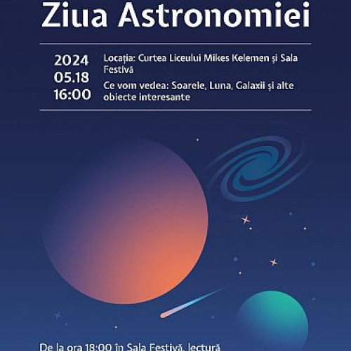 Eveniment astronomic la Liceul Mikes Kelemen în Sfântu Gheorghe. Ziua Astronomiei asteaptă pasionații și curioșii să participe la observații solare și prelegeri fascinante. Vicepreședintele Asociației Maghiare Astronomice din Transilvania va ține o prelegere despre stelele din sud și eclipsa de soare la capătul lumii. Se poate folosi telescopul inteligent Seestar pentru observații și fotografii. Veniți să descoperim împreună misterele universului în cadrul evenimentului de sâmbătă!